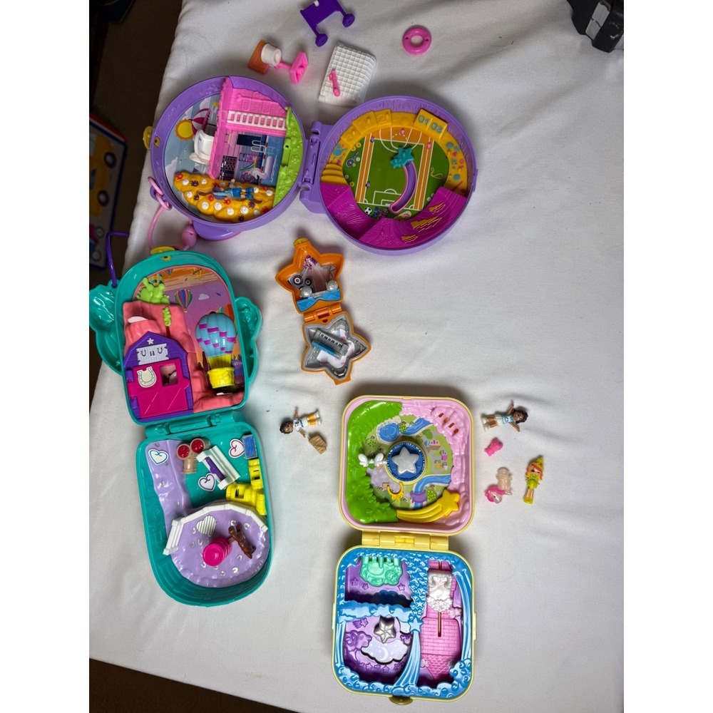 Polly Pocket Compact Lot Cactus Ranch Soccer Ball Gift Box Star Playsets Mattel